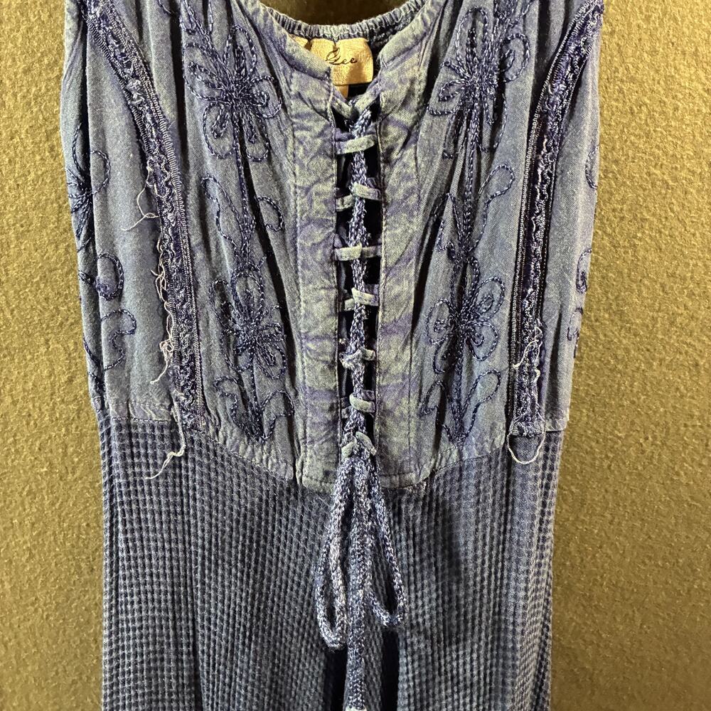 y2k women babydoll dress‎ medium blue fairy grunge whimsigoth western festival - Picture 3 of 9